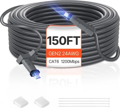 Image de Câble standard Starlink Gen 2 Satellite - Câble d'extension V2 45,72m 24AWG - Internet depuis le ciel