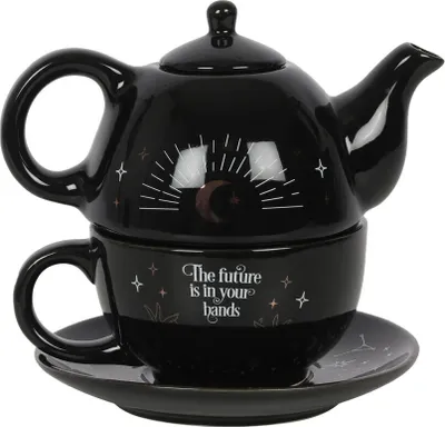 Obrázok produktu pre Niečo iné - čajová súprava "The Fortune Teller Tea For One" SD4435 (jedna veľkosť) (čierna/biela/zlatá)
