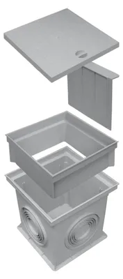 Produktbild von Marley Einlaufschacht 300x300mm mit Schachtdeckel, Geruchsverschluss + Aufsatz Hofablauf