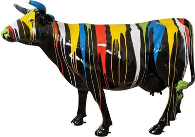 Lebensgroße XXL Luxus Designer Garten Terrassen Deko Skulptur Figur Kuh Life Size XXL Luxury Designer Garden Terrace Decorative Sculpture Figure Cow