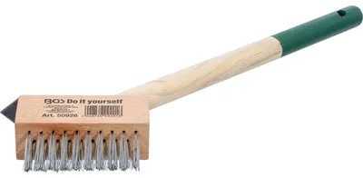Produktbild von Fugenbürste Unkrautbürste Fugenkratzer - 300 mm Stiel - Stahldraht - Mit Schaber - Für Pflastersteine
