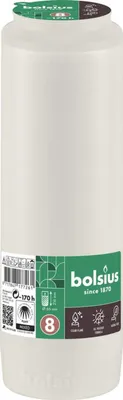 Obrázok produktu pre Sviečka do svietnika, výška 21,5 cm, celoročná, bez zápachu, biela