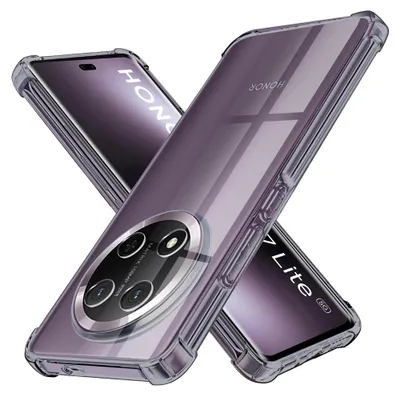 Produktbild von Techsuit – Stoßfeste transparente Silikonhülle für Honor Magic7 Lite / X9c – rauchschwarz