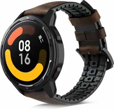 Produktbild von Strap-it Xiaomi Watch S1 Silikon-Lederarmband (Braun)