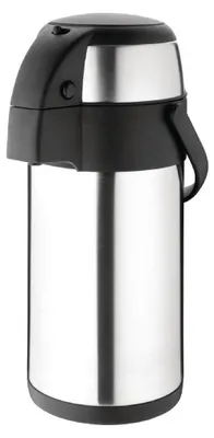 Pump-Isolierkanne 3 L, Edelstahl, doppelwandig, vakuumisoliert