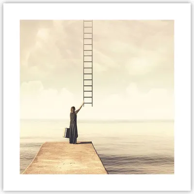 Produktbild von Poster - Poster ohne Rahmen - Symbol Frau Leiter - 40x40 cm - Wand Bild - Wanddeko - Wandbilder - Kunstposter - Wandposter - Bilder - Kunstdruck - Wanddekoration - Wandbild - P2XAC40x40-4339