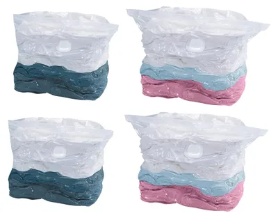 Produktbild von WENKO 4er Set Vakuum Beutel CUBE Textil Kleider Aufbewahrung Luft Schrank Schutz