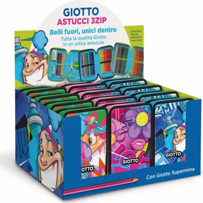 Zdjęcie produktu dla Giotto F953900, Twardy pojemnik na ołówki, Wielobarwny, Obraz, Wewnętrzna, Chłopak, dziewczyna, Zamek