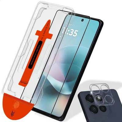 Zdjęcie produktu dla 1-pak Motorola Moto G67 Power Szkło ochronne na ekran & 1-pak ochrona obiektywu - Szkło hartowane | [Automatyczna instalacja] - Bez bąbelków