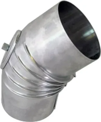 Produktbild von Bertrams Alu Bogen 14BG45-110KV 45°, Ø 110 x 1 mm, gerippt, mit Kontrollverschluss