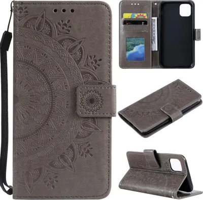 Produktbild von Hülle für Apple iPhone 11 [6,1 Zoll] Handyhülle Flip Case Cover Mandala Grau