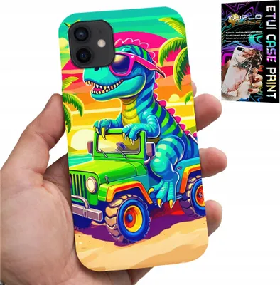 Obrázok produktu pre Puzdro Pre Iphone 12 Mini - Dinosaurus V Nákladnom Aute Pre Deti