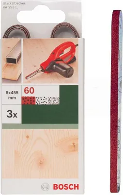 Produktbild von Bosch 3 x Schleifbänder für B+D Powerfile KA 293E 6 x 451 mm, K 60, Holz