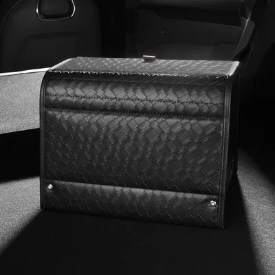 Productafbeelding van Opvouwbare kofferbakorganizer, gemaakt van Polyurethanleer en een PP-wabenplaat, zwart, 32,8 liter, 38x33x31,5 cm