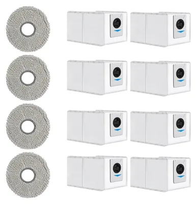 Produktbild von 12-teiliges Zubehörset für Ecovacs DEEBOT T30 Pro - Staubbeutel & Mopp Wischpads