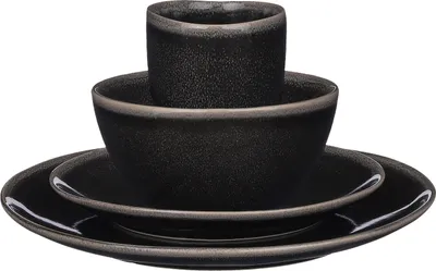 Produktbild von Mica Decorations Tabo Service Set für 4 Personen - Keramik - Schwarz
