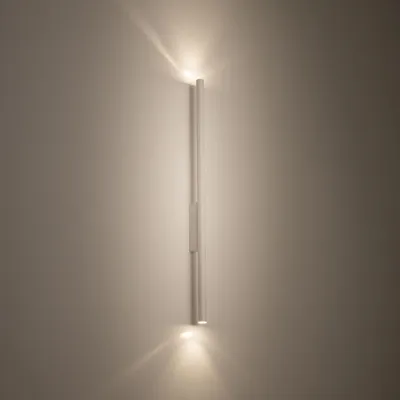 Produktbild von Wandlampe Metall H: 78 cm Weiß G9 2-flammig länglich Modern Wandleuchte