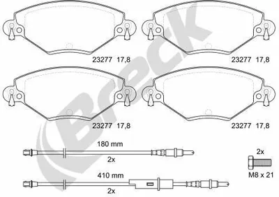 Produktbild von BRECK Bremsbeläge Satz Vorne Bremsklötze für CITROËN C5 II Break (RE) 23277 00 701 10