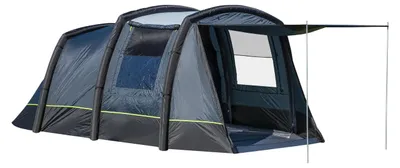 Produktbild von Campout Luftzelt 455 x 270 cm – 4-Personen-Familienzelt mit 2 Schlafbereichen – Inklusive Pumpe und Bodenplane – Schwarz