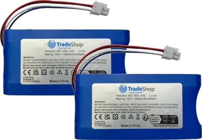 Produktbild von 2x Trade-Shop Li-Ion Akku 18V / 2500mAh kompatibel mit Yard Force Amiro 400, 400i, 350, 350i ersetzt 1920726 / Rasenmäher Mähroboter Zubehör