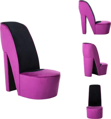 Image de vidaXL Chaise en forme de talon aiguille velours violet - Fauteuil