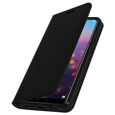 Immagine prodotto di Huawei P20 Pro custodia flip in vera pelle, stile portafoglio - nero
