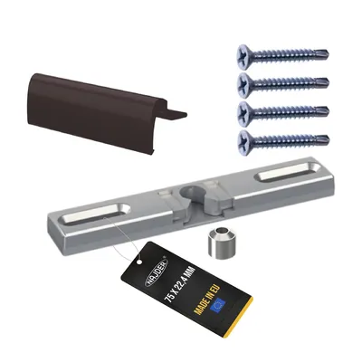 Produktbild von NAJDER Fenster-Balkongriff mit beweglichem Riegel, Korrosionsbeständig, Eloxiert, mit Aluminium, mit Befestigungsschrauben, Set, , (Farbe: Ral.8019)