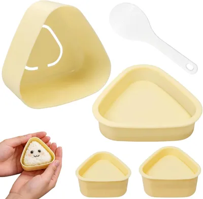 Obrázek produktu pro 2dílná trojúhelníková forma na onigiri, sada na výrobu sushi s příslušenstvím pro sushi, lis na formy na rýži onigiri, váleček na sushi, forma na sushi pro výrobu vlastních onigiri a sushi