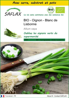 Image de SAFLAX Ensemble de culture -- Oignon - Blanc de Lisbonne - 150 graines - Allium