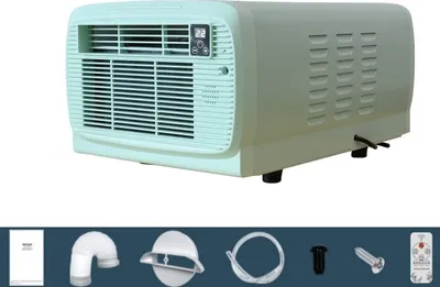 Obrázek produktu pro Přenosná klimatizace Air Cooler Odvlhčovač vzduchu Smart Humidifier s LED displejem Mobilní klimatizace 12H časovač Nádrž a dálkové ovládání Výfuková hadice Okno Výfuková sada a více režimů ovládání pro vnitřní venkovní kempování