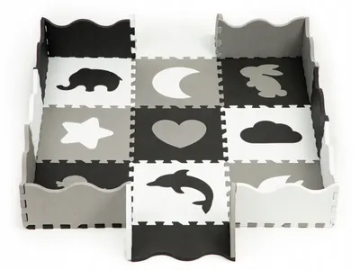 Produktbild von ecotoys - Schaumstoffmatte mit Zaun Puzzle Trockenbecken 25 Elemente ECOTOYS