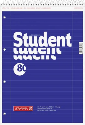 Immagine prodotto di 5X BRUNNEN 106791101 Collegeblock A4 Spirale oben Lin27