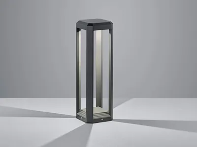 Produktbild von LED Außensockelleuchte eckig Anthrazit Outdoor Stehlampe für den Garten Weglampe