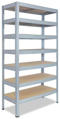 Zdjęcie produktu dla shelfplaza PRO 200x90x30 cm regał do dużych obciążeń w kolorze ocynkowany z 7 półkami i udźwigiem 142 kg na półkę