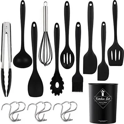 Produktbild von karpal Küchenhelfer 12 tlg Kuechenutensilien Silikon Kochbesteck Pfannenwender BBQ set