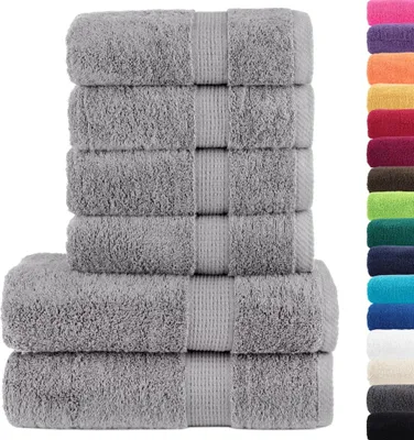 Produktbild von vidaXL 6 tlg. Premium-Handtuch-Set SOLUND Grau 600 g/m²