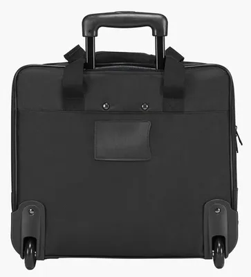 Zdjęcie produktu dla Walizka na laptopa na kółkach z teleskopową rączką, torba na notebooka do pracy, podróży i biura, czarna, 43 x 21 x 41 cm
