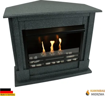 Produktbild von Gelkamin Ethanolkamin Kaminofen Eckkamin Rafael Premium Royal - Granit Dunkel
