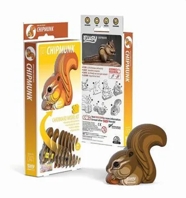 Immagine prodotto di EUGY 3D Bastelset Streifenhörnchen (Miniatur-Tierfigur, aus Wellkarton) 650041