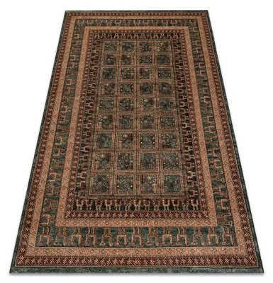 Image de Tapis en laine KASHQAI 4349 400 oriental, cadre vert vert 160x240 cm