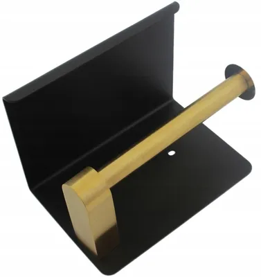Produktbild von BNTrade Toilettenpapierhalter mit Ablage Schwarz Gold Loft
