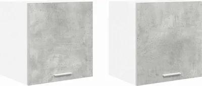 Image de vidaXL : 2 étagères murales, gris béton et blanc, en matériau composite bois