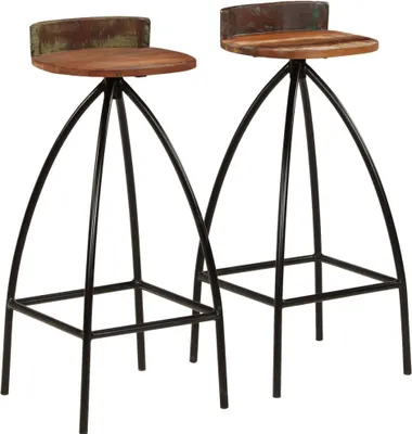 Produktbild von Barhocker 2 Stk. Massives Altholz
