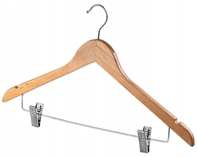 Obrázek produktu pro Dřevěné ramínka – ramínka s klipy – pro šatnu