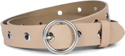 Produktbild von styleBREAKER Damen Leder Gürtel mit Nieten und glänzender Oberfläche, Echtleder, kürzbar 03010103