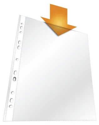 Produktbild von Prospekthüllen A4 PP 60my Universallochung VE=10x100 Stück im Karton