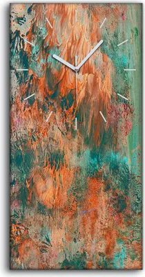 Produktbild von Leinwand Uhr Küche Wohnzimmer Bild Geräuschlos 30x60 Malerei Abstrakte Kunst - weiße Hände