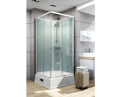 Produktbild von Komplettdusche SCHULTE Korfu Express Plus 94 x 110 x 215 cm lindgrün/alu-natur inkl. Boiler und Pumpe