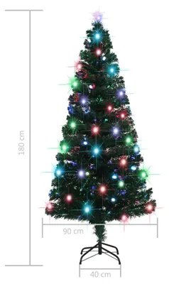 Obrázok produktu pre vidaXL Predsvietený vianočný stromček so stojanom a LED diódami 180 cm zo sklenených vlákien