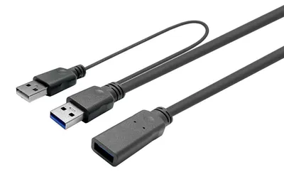 Produktbild von Vivolink PROUSB3AAF15C, 15 m, USB A, USB A, USB 3.2 Gen 1 (3.1 Gen 1), Schwarz